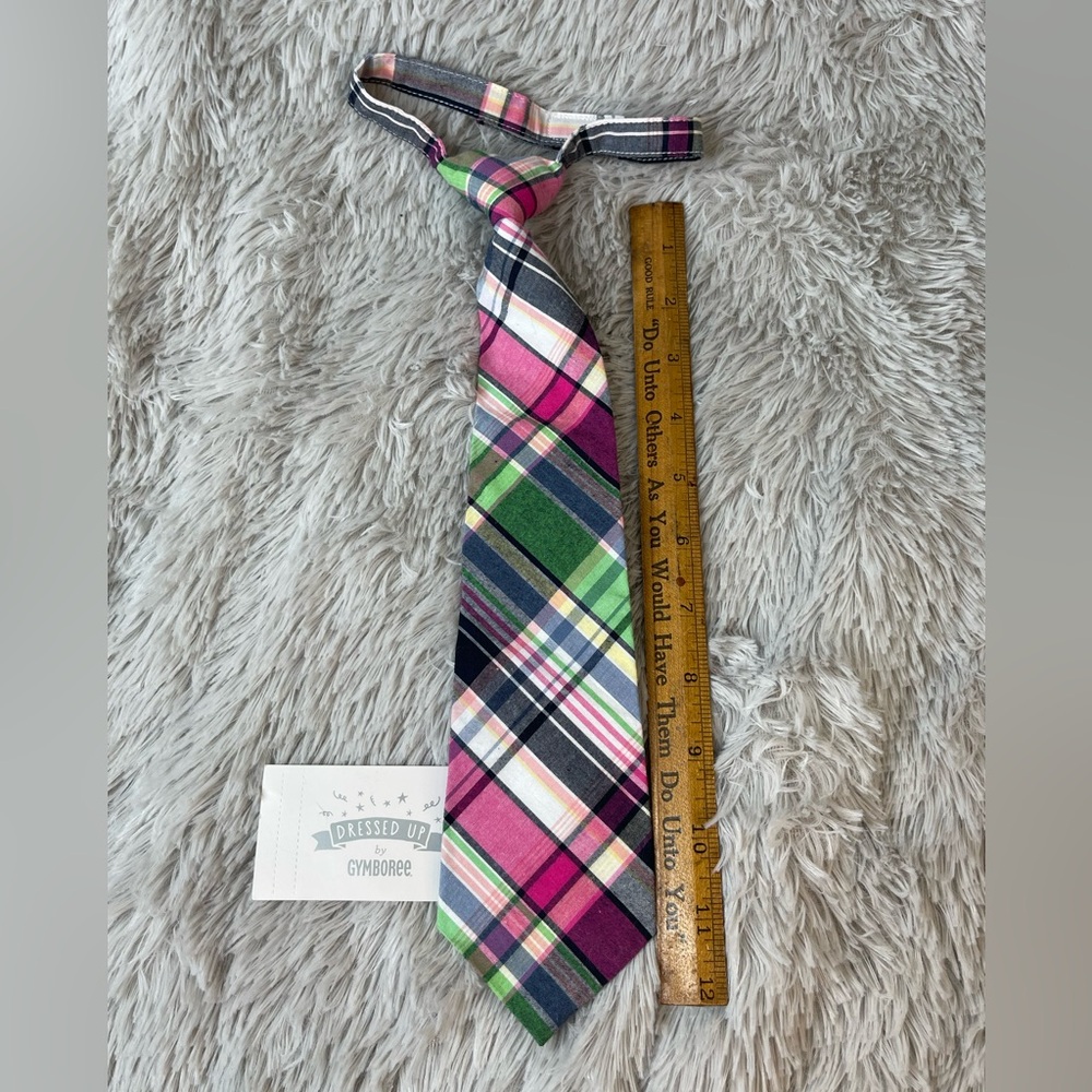 NWT Gymboree Pink Plaid 6 & up MADRAS TIE